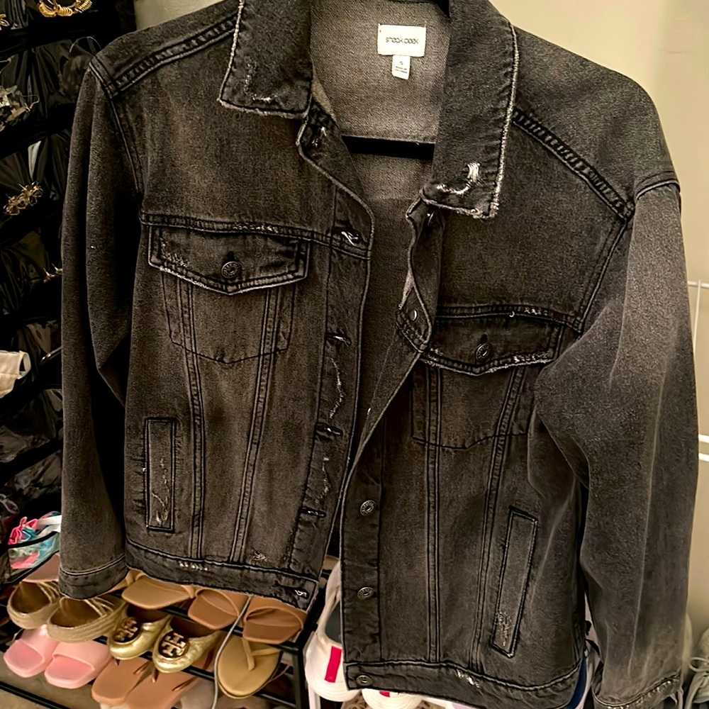 Sneak Peak black jean jacket, size small, hardly worn